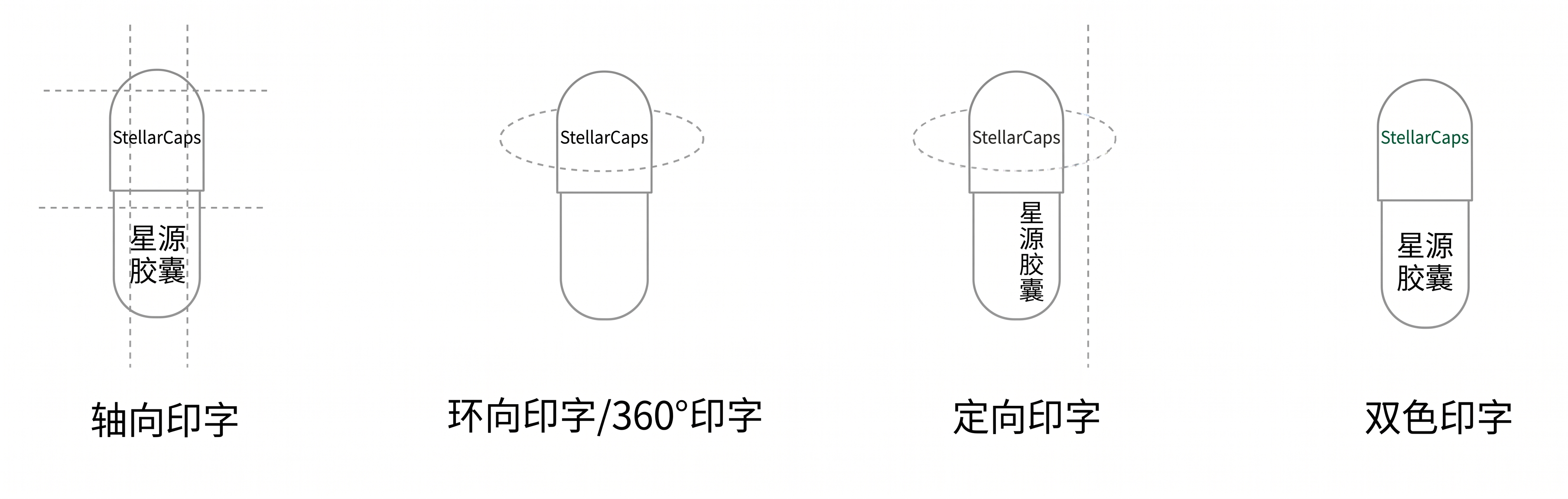胶囊印字类型展示